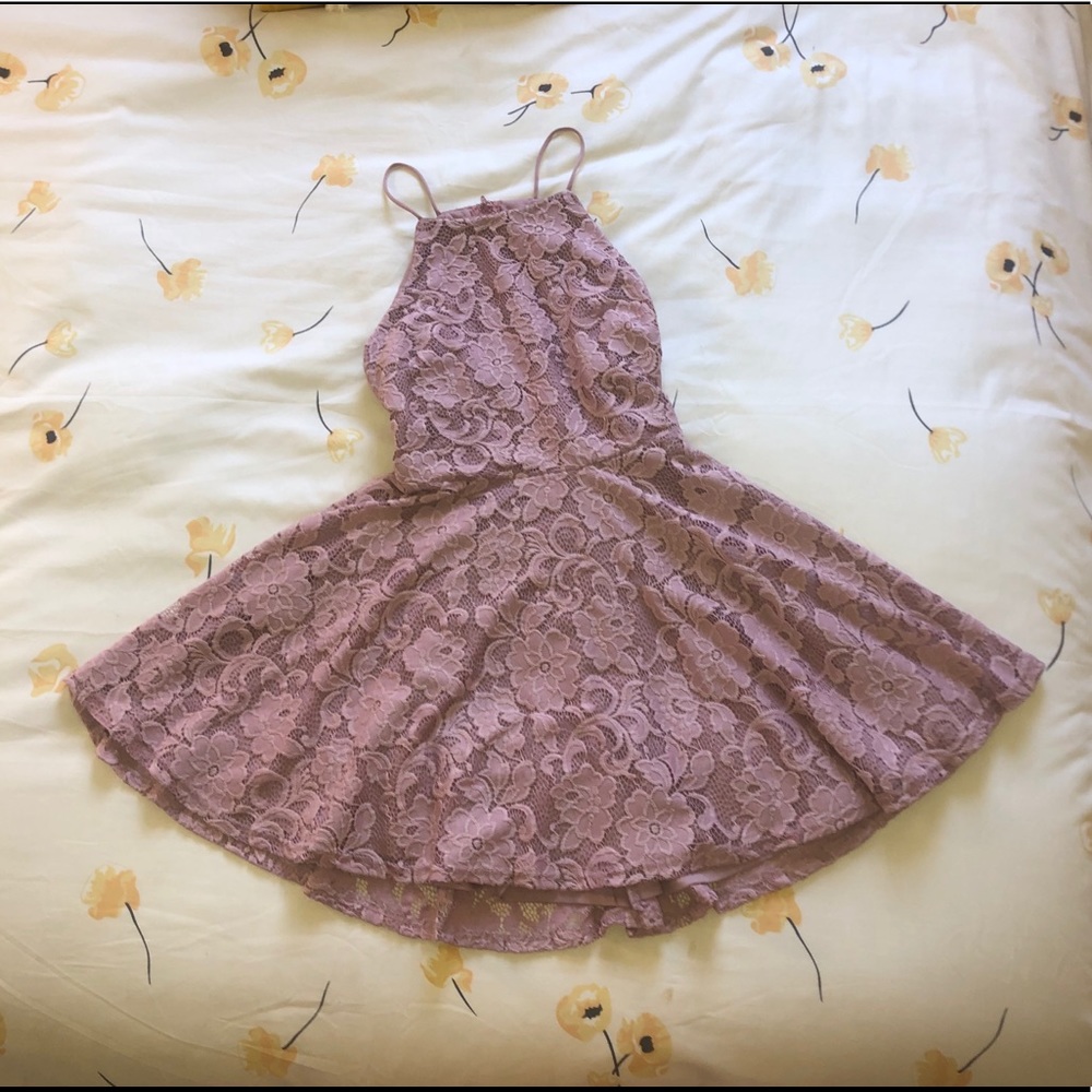 Pink Flower Skater Dress